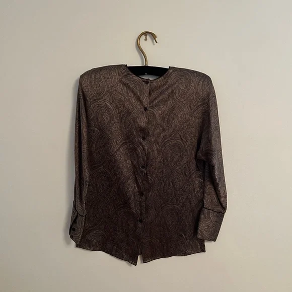 Vintage silk paisley blouse - Picture 2 of 7